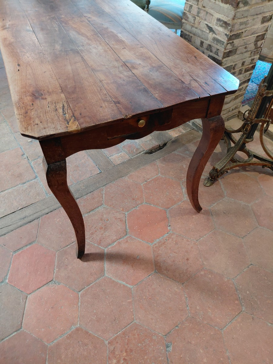 Table de ferme en bois naturel style Lxv 19e-photo-4