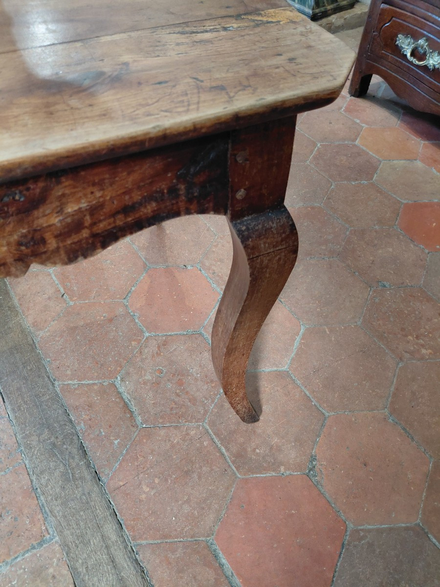 Table de ferme en bois naturel style Lxv 19e-photo-8