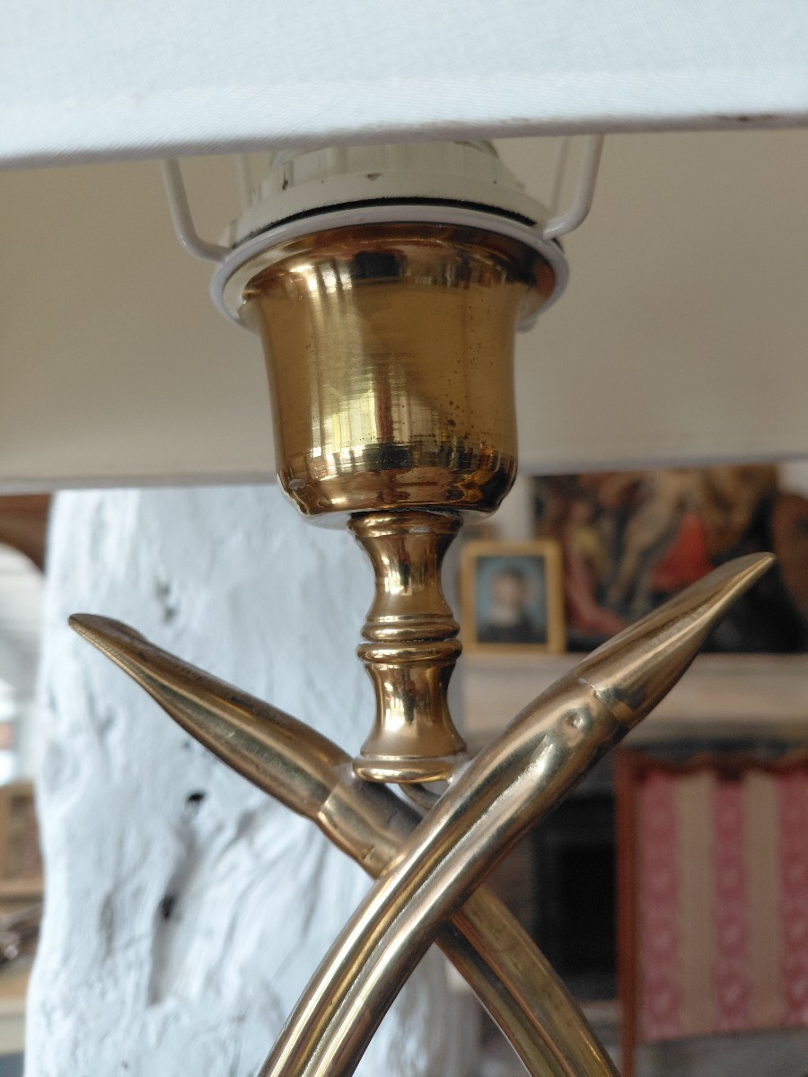 Brass Lamp Circa 1970-photo-3