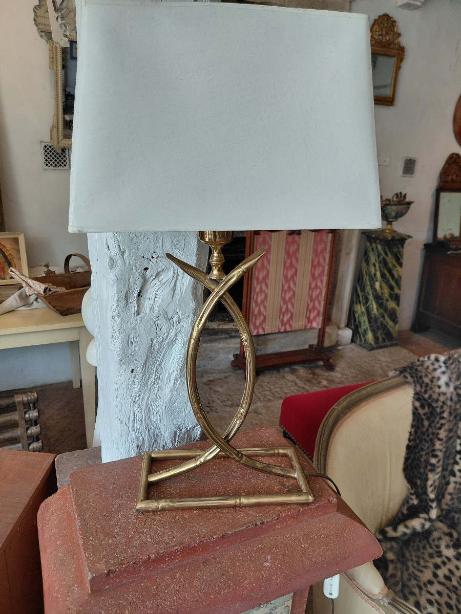 Brass Lamp Circa 1970-photo-2