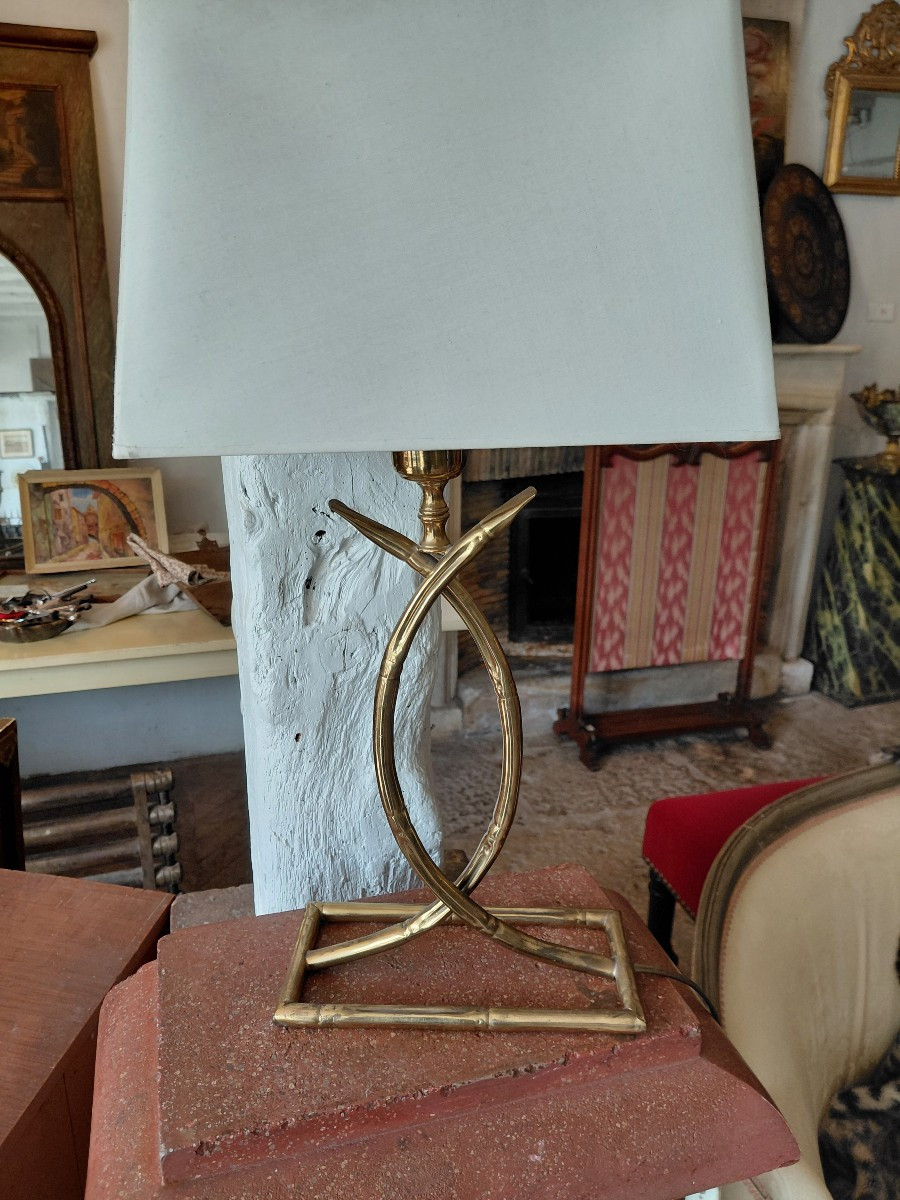 Brass Lamp Circa 1970-photo-3
