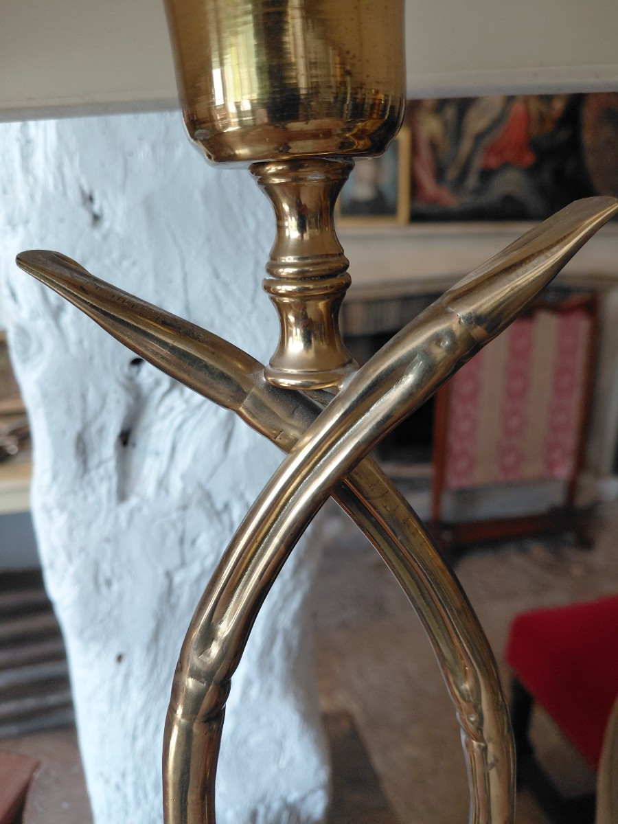 Brass Lamp Circa 1970-photo-4