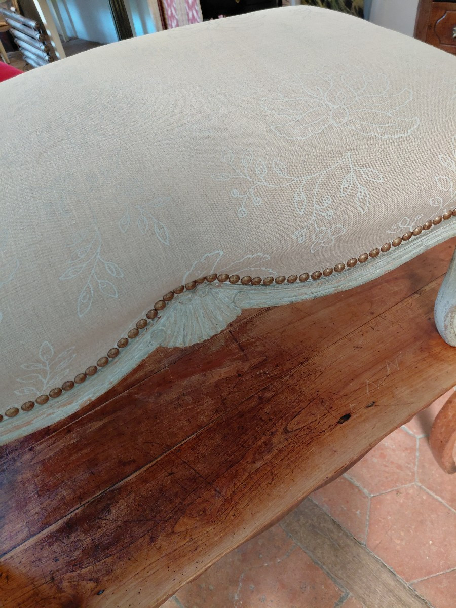 18th Century Painted Wood Stool Or Bed Stand-photo-1