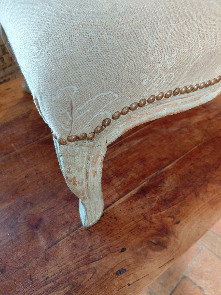 18th Century Painted Wood Stool Or Bed Stand-photo-2