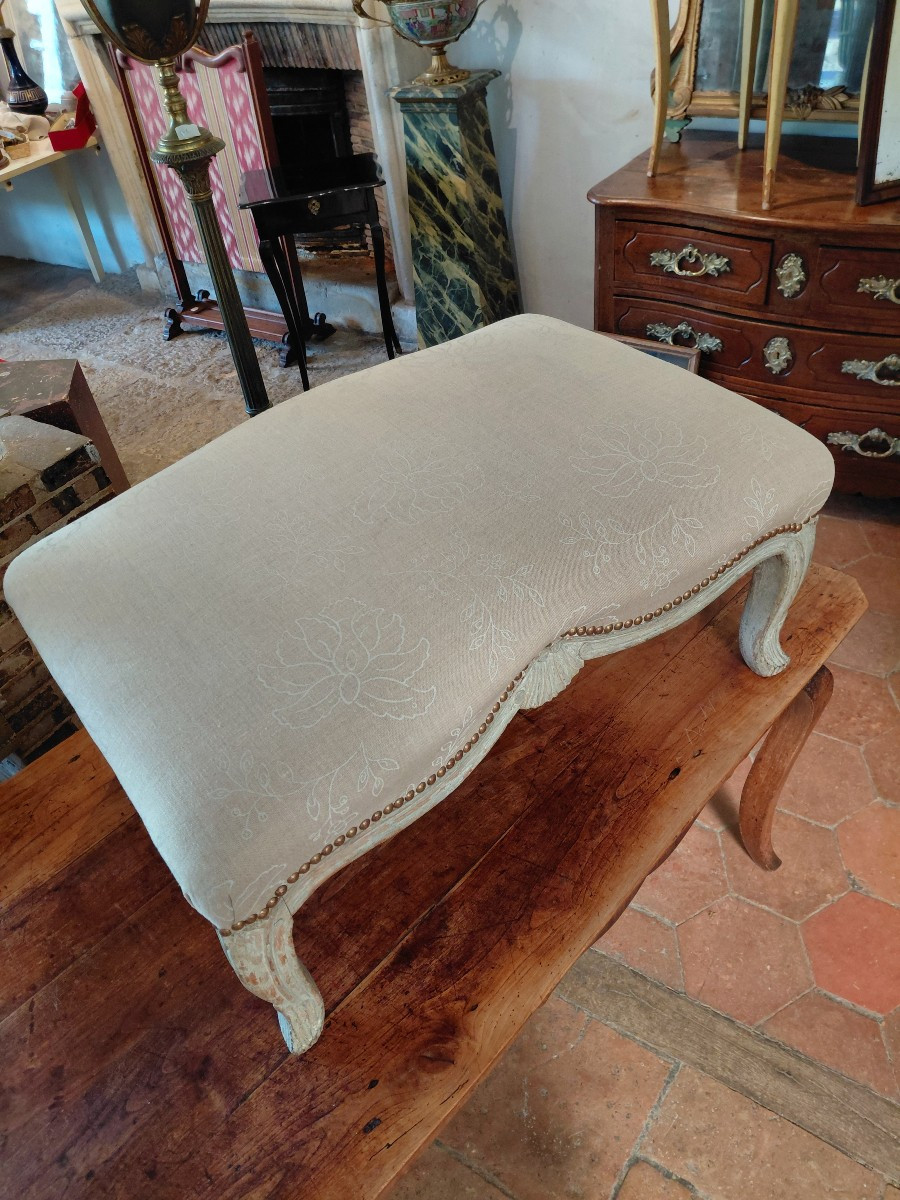 18th Century Painted Wood Stool Or Bed Stand-photo-3