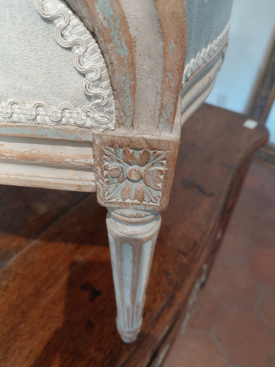 L XVI Period Armchair In Painted Wood-photo-3