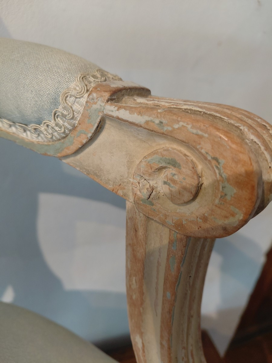 L XVI Period Armchair In Painted Wood-photo-1