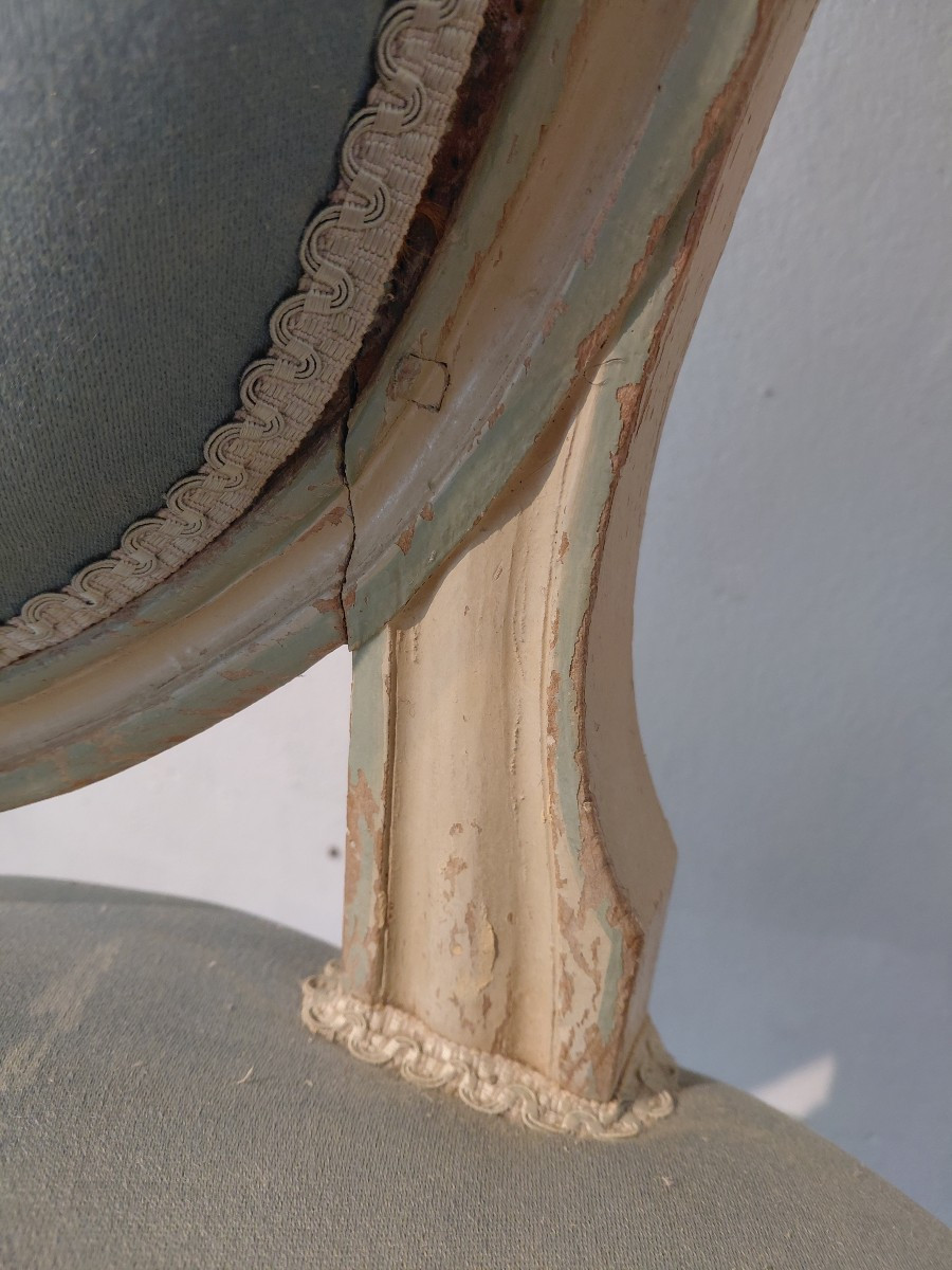 L XVI Period Armchair In Painted Wood-photo-5