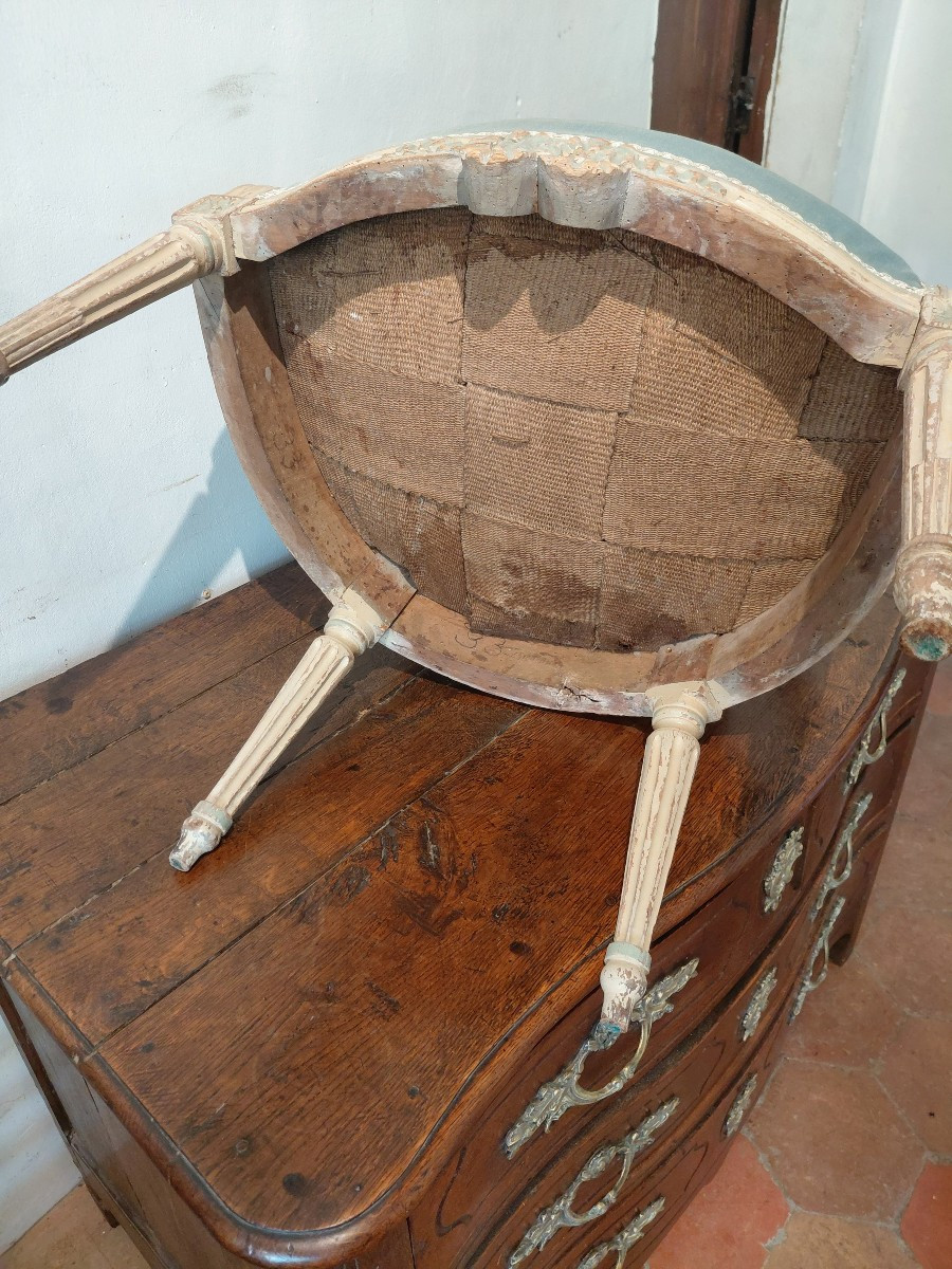 L XVI Period Armchair In Painted Wood-photo-8