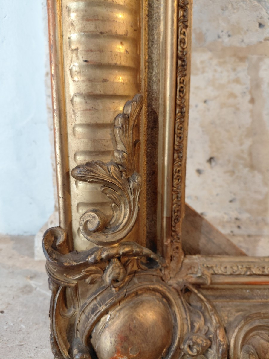 Wood And Gilded Stuck Frame 19th Century-photo-3
