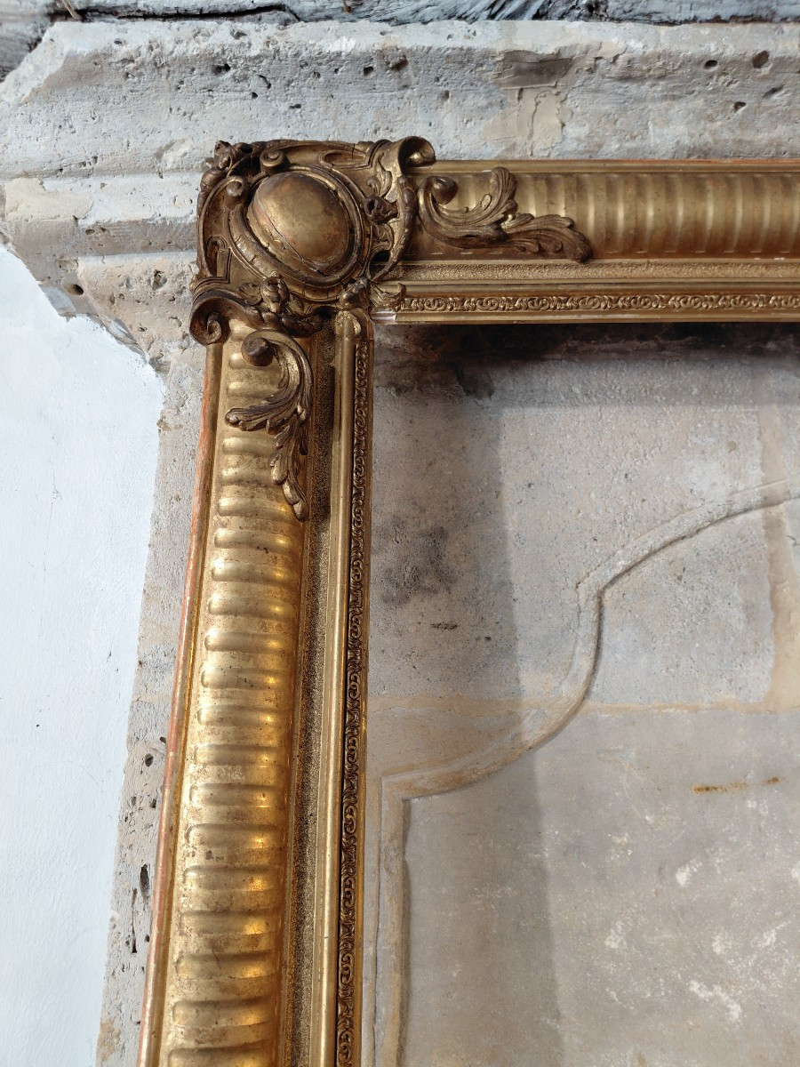 Wood And Gilded Stuck Frame 19th Century-photo-4