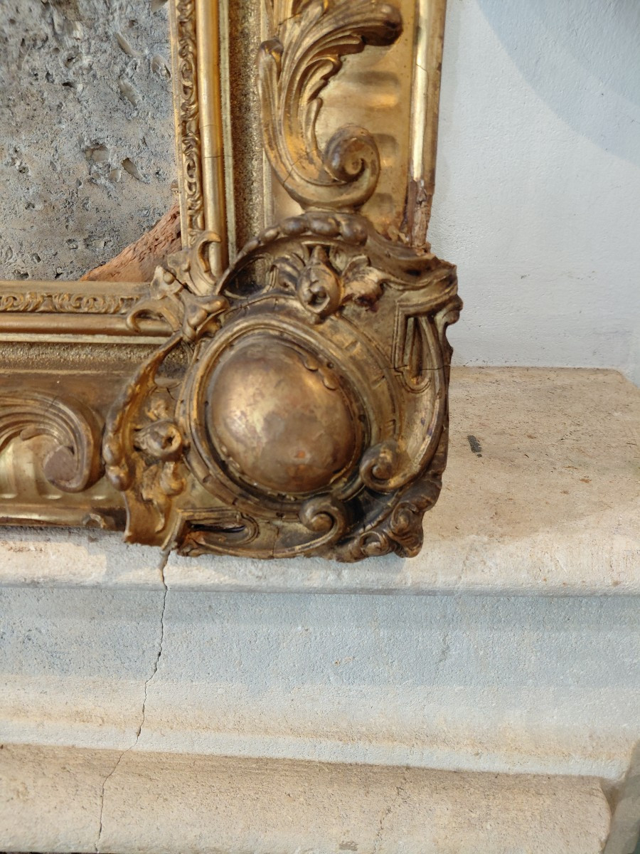 Wood And Gilded Stuck Frame 19th Century-photo-1