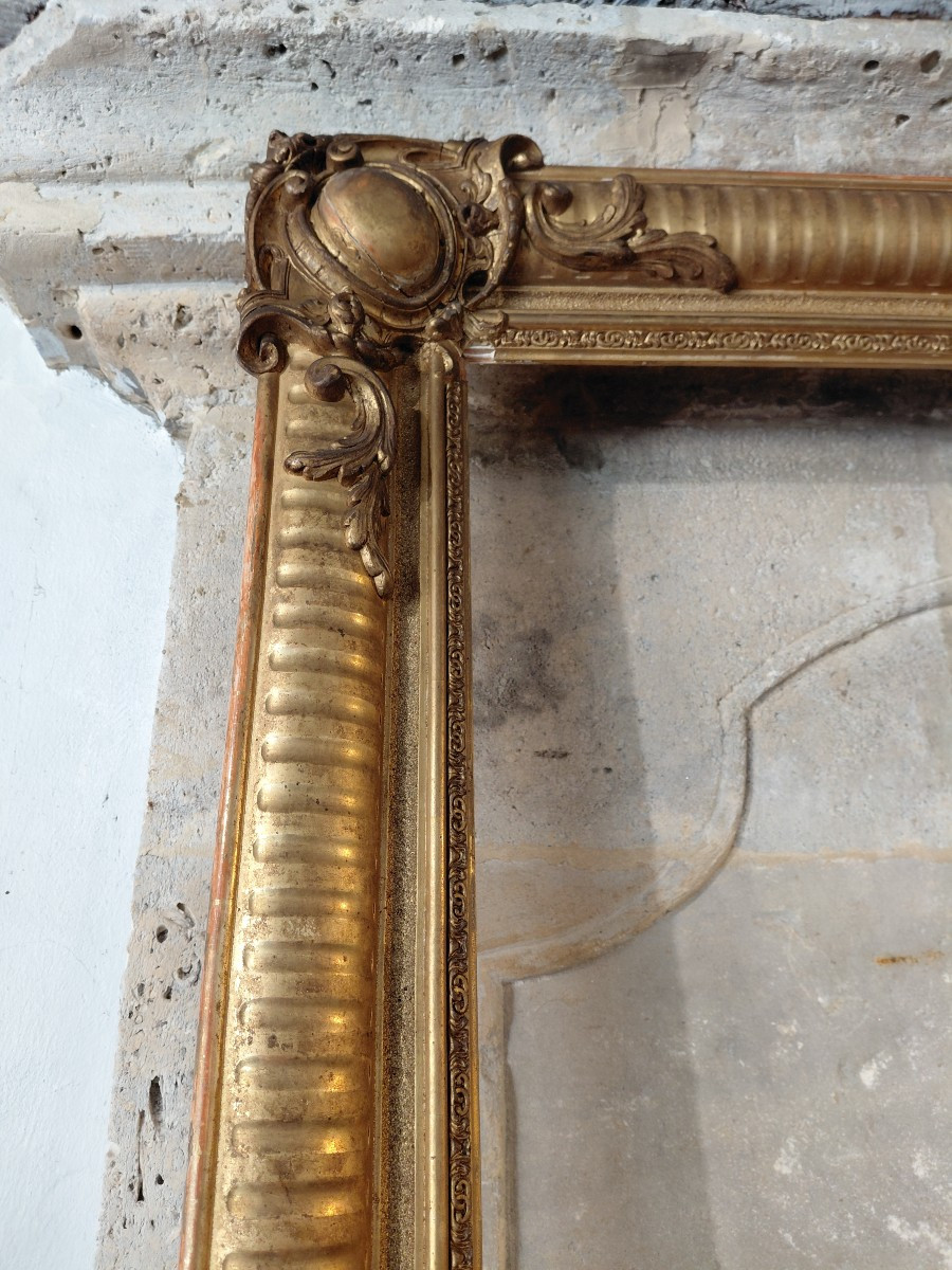 Wood And Gilded Stuck Frame 19th Century-photo-5