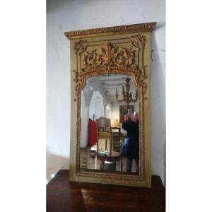 Regency Woodwork Trumeau Late 18th Early 19th In Wood And Painted And Gilded Stucco
