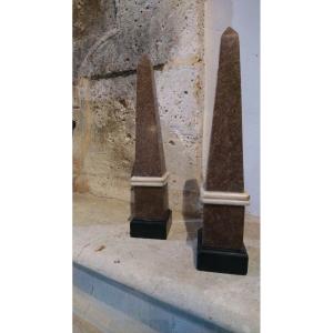 Pair Of 19th Marble Obelisks 