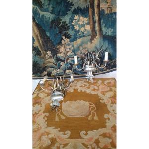 Paire D Appliques En Tôle Et Verre Dans Le Goût De La Maison Bagues Vers 1970 