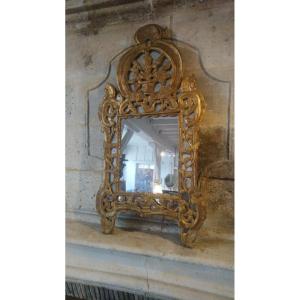 Miroir à Parcloses 18e En Bois Doré 