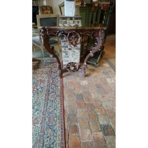 Console d applique d époque Lxv en bois sculpté anciennement peint 