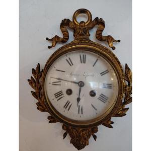 Petite pendule murale en bronze dore 19e 