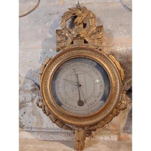 Barometre en bois dore fin 18e debut 19e 