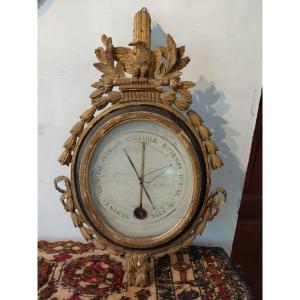 Barometre en bois dore fin 18e debut 19e 