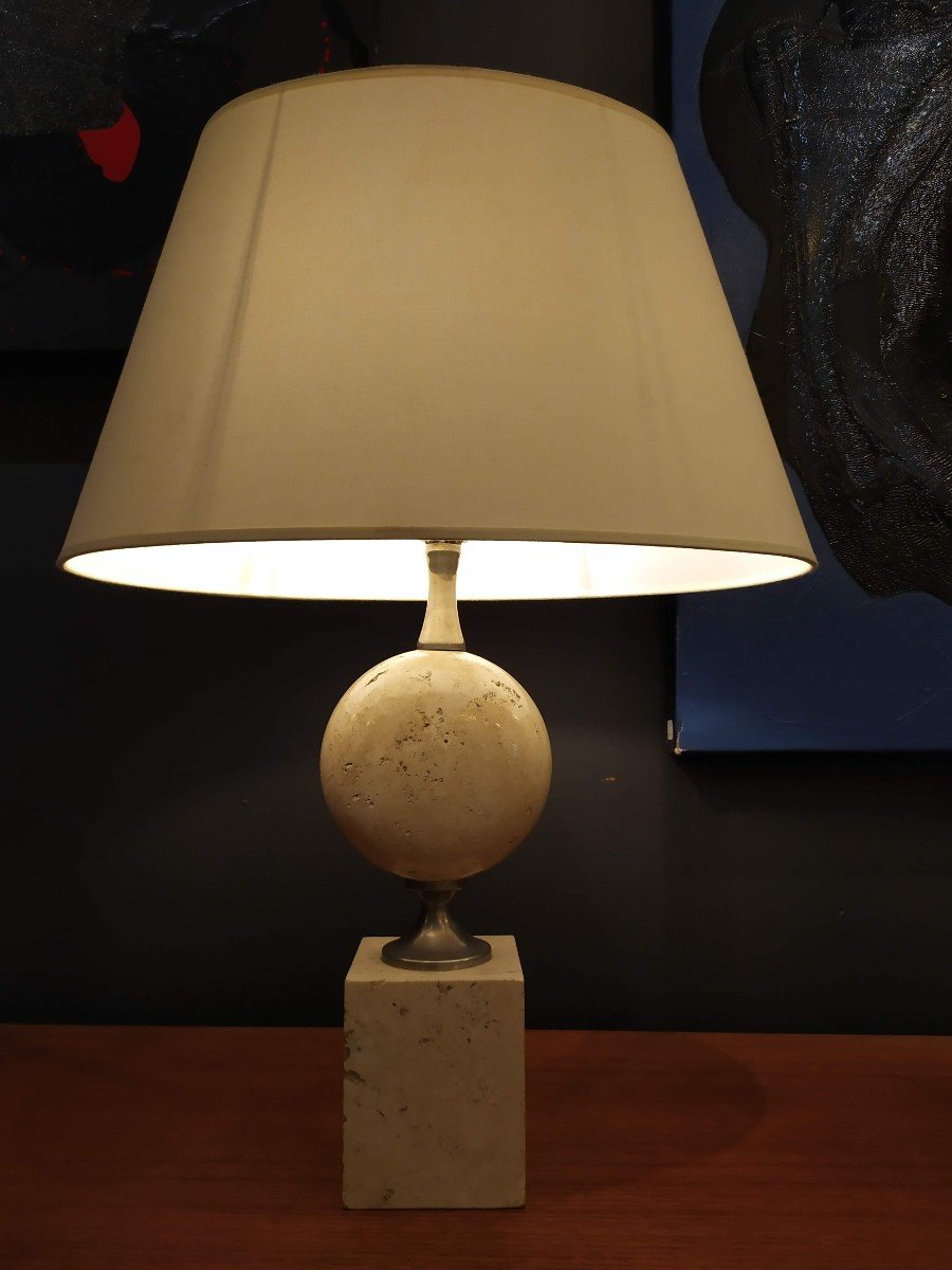 Lampe En Travertin ,de Philippe Barbier 