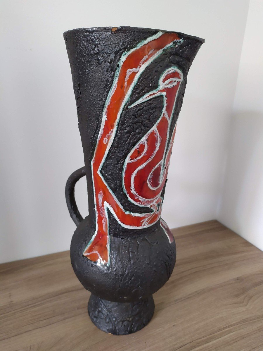 Large Ceramic Vase, Atelier Du Cyclope.-photo-2