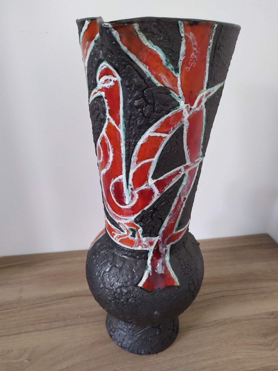 Large Ceramic Vase, Atelier Du Cyclope.-photo-4