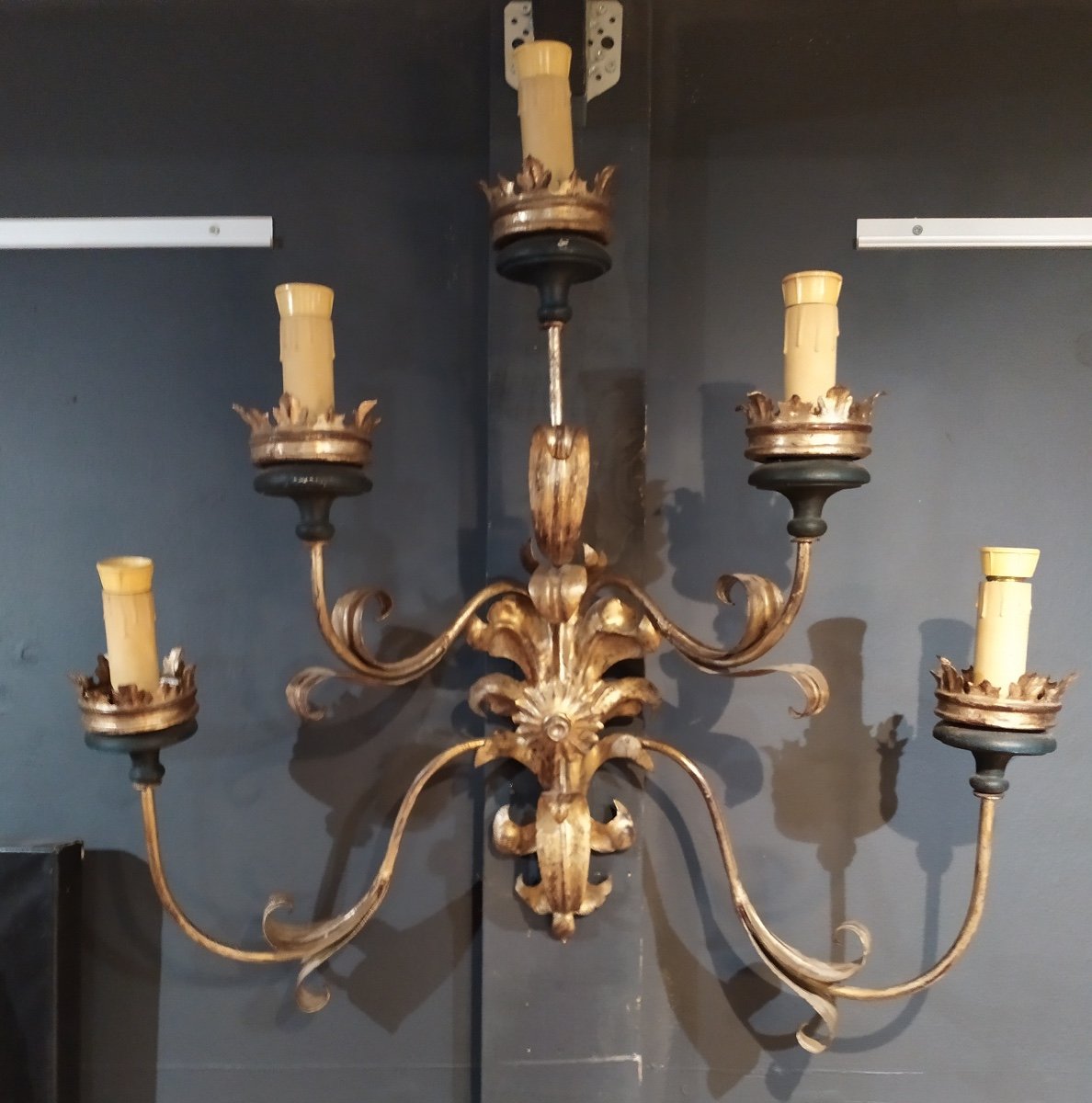 Pair Of Italian Wall Lights, 1950s-photo-3