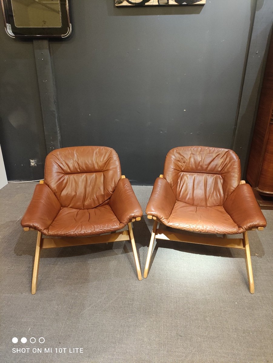 Pair Of Swedish Armchairs, 1970s-photo-4