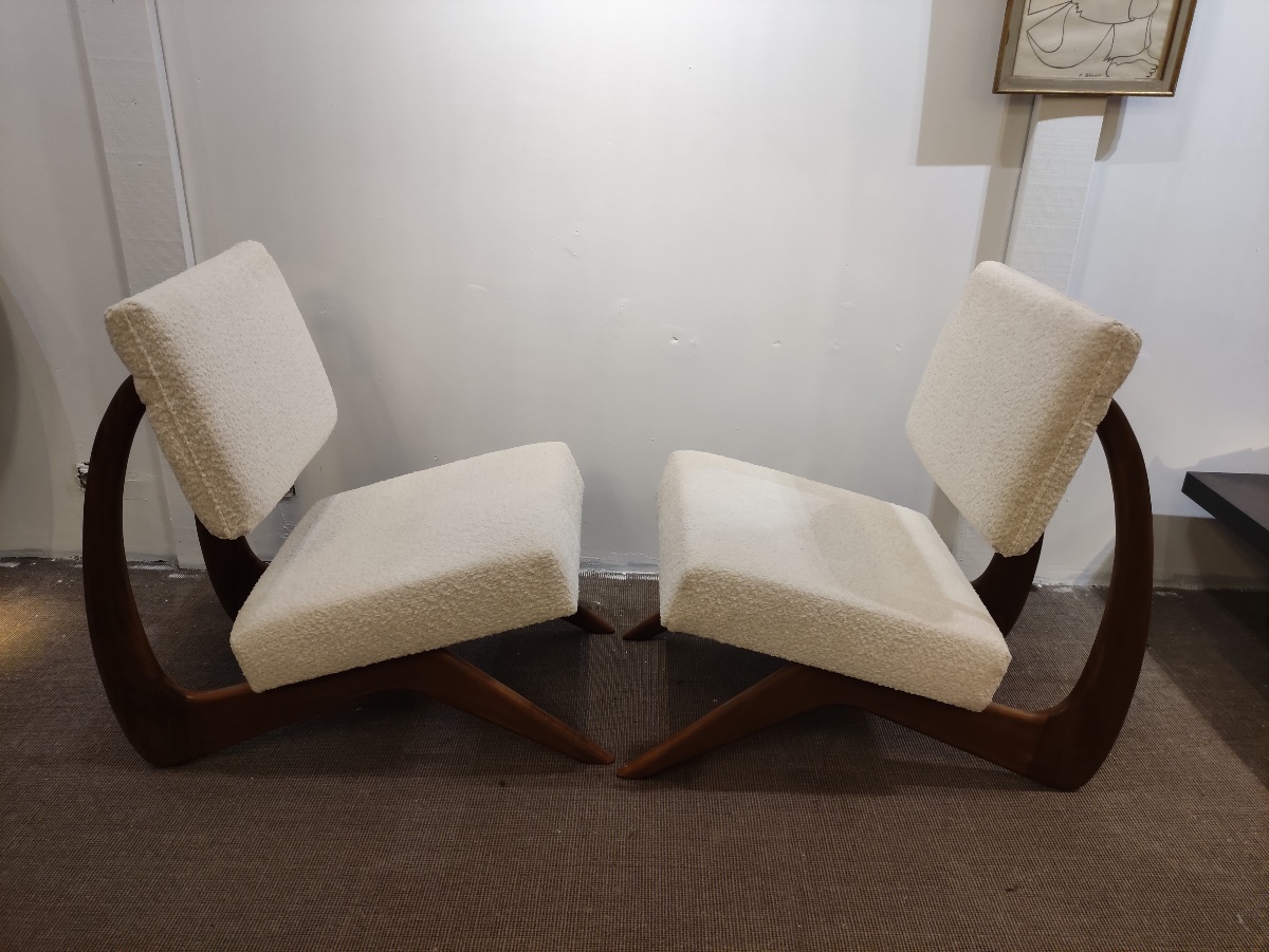 paire de fauteuils de Adrian Pearsall , États Unis , années 60-photo-8