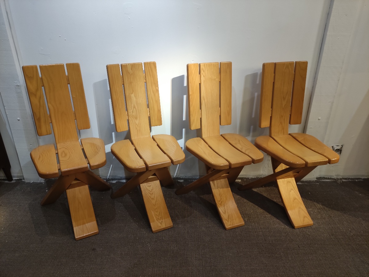 Set Of Four Chairs, 1970s/1980s, Seltz Cabinetmaking