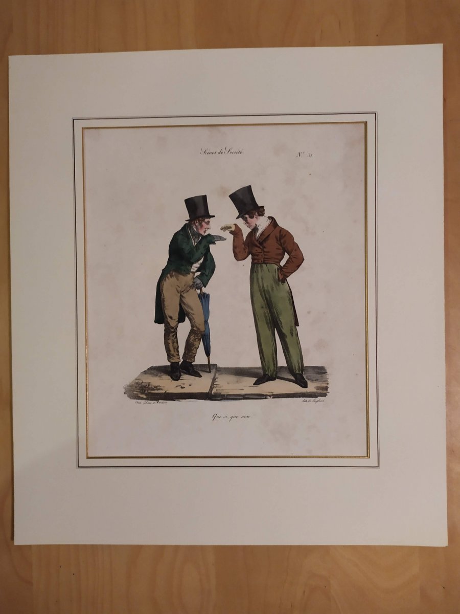 Pigal, Scenes Of Society, Set Of Seven Lithographs.-photo-4