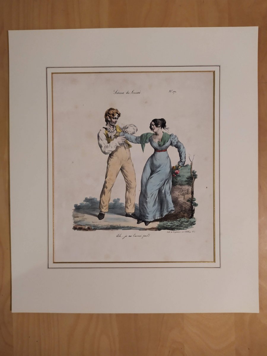 Pigal, Scenes Of Society, Set Of Seven Lithographs.-photo-5