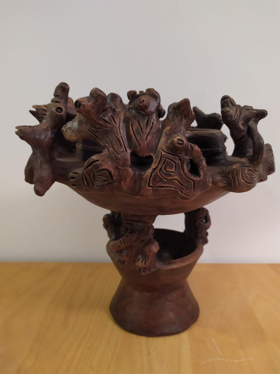 Vase Or Cup With Caryatids. Culture Santarem, Lower Amazon.