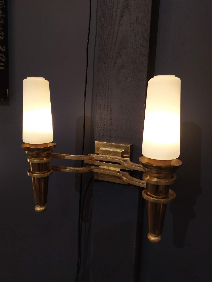 Bronze Sconces, In The Taste Of Gilbert Poillerat-photo-3