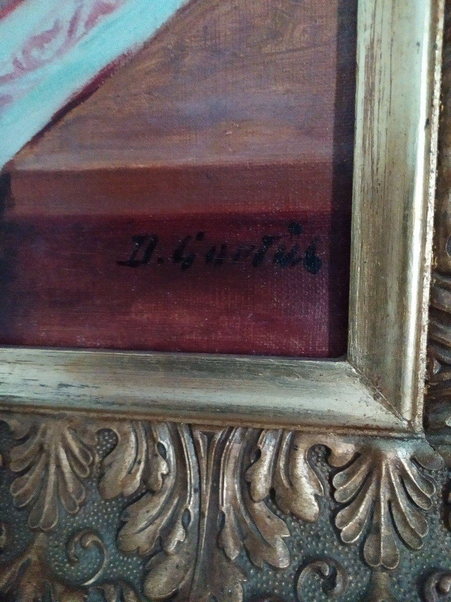 Nature Morte  à  La Pastèque  Et  Aux Grenades . Huile Sur Toile.-photo-1