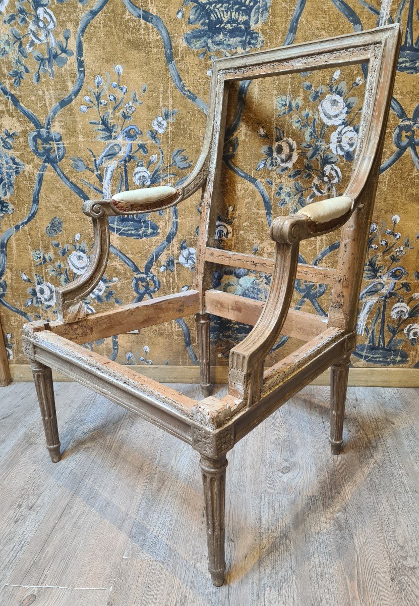 Louis XVI Period Armchair Stamped By Laver-photo-2