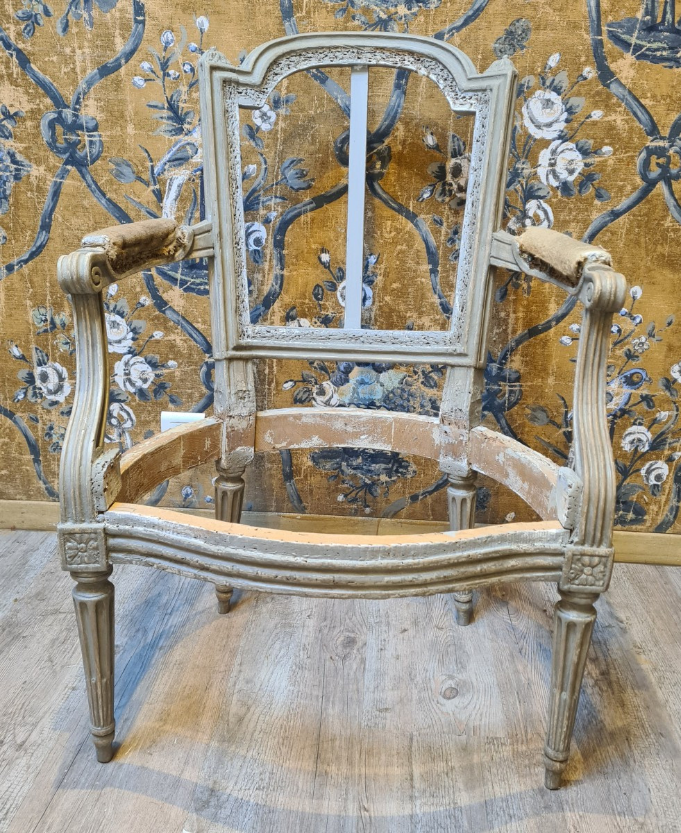 Pair Of Louis XVI Period Cabriolets Stamped Sené-photo-3