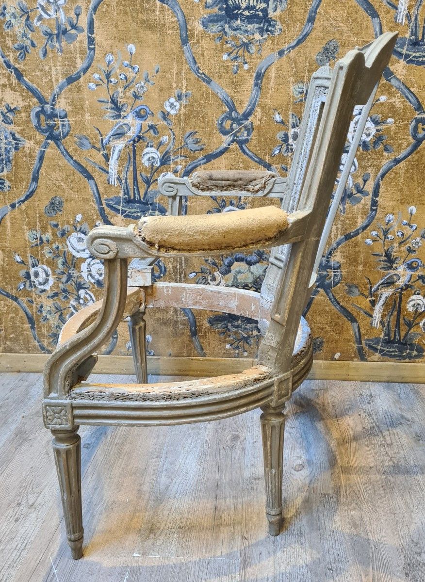 Pair Of Louis XVI Period Cabriolets Stamped Sené-photo-4