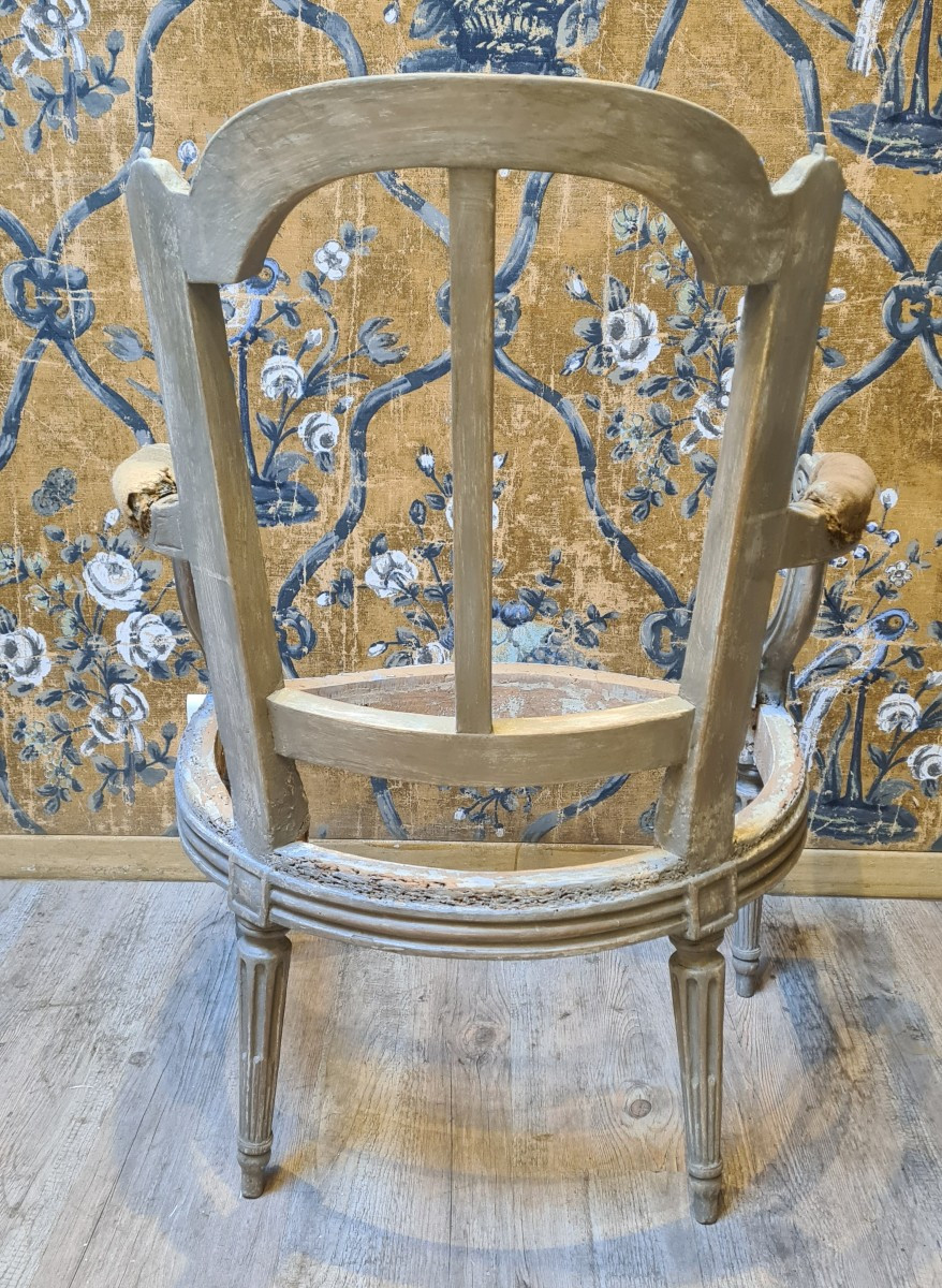 Pair Of Louis XVI Period Cabriolets Stamped Sené-photo-2