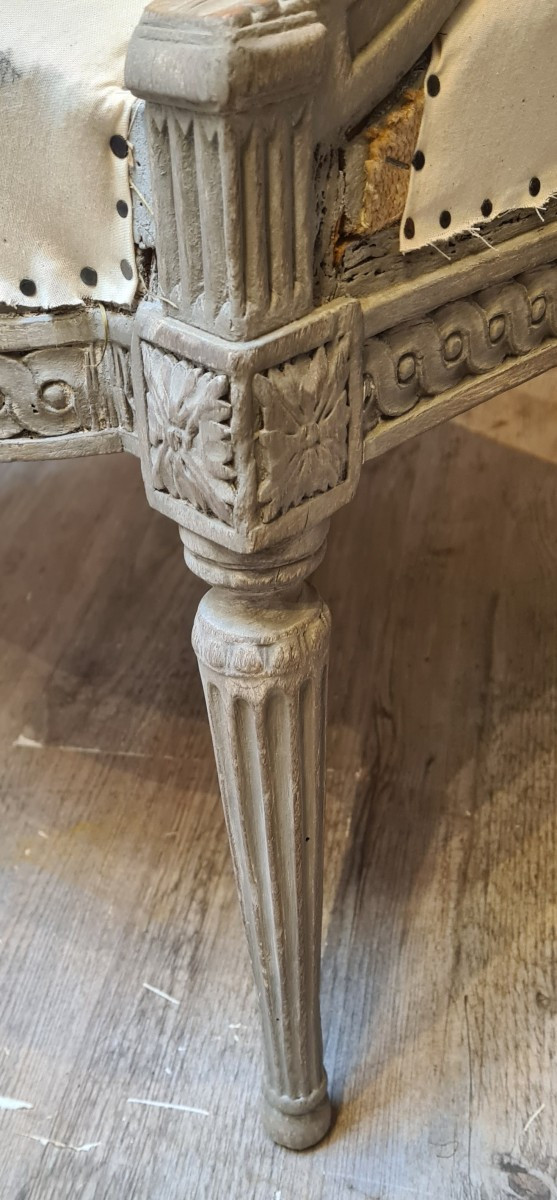 Fauteuil à la reine d'époque Louis XVI -photo-2
