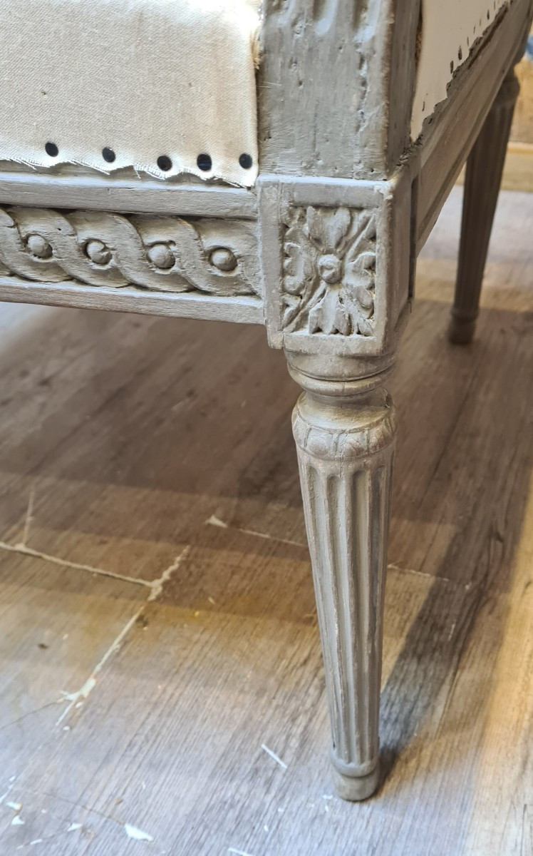 Fauteuil à la reine d'époque Louis XVI -photo-3