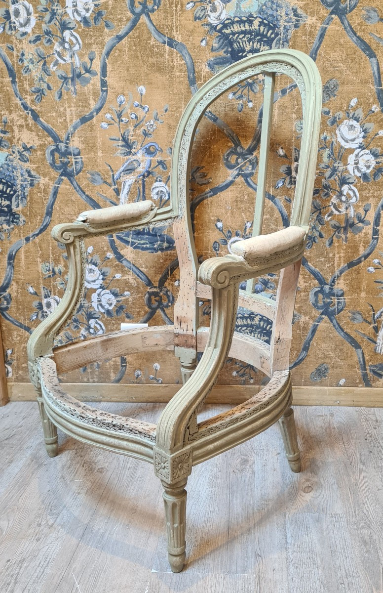 Bergère d'époque Louis XVI estampillée de Nicolas Louis Mariette 