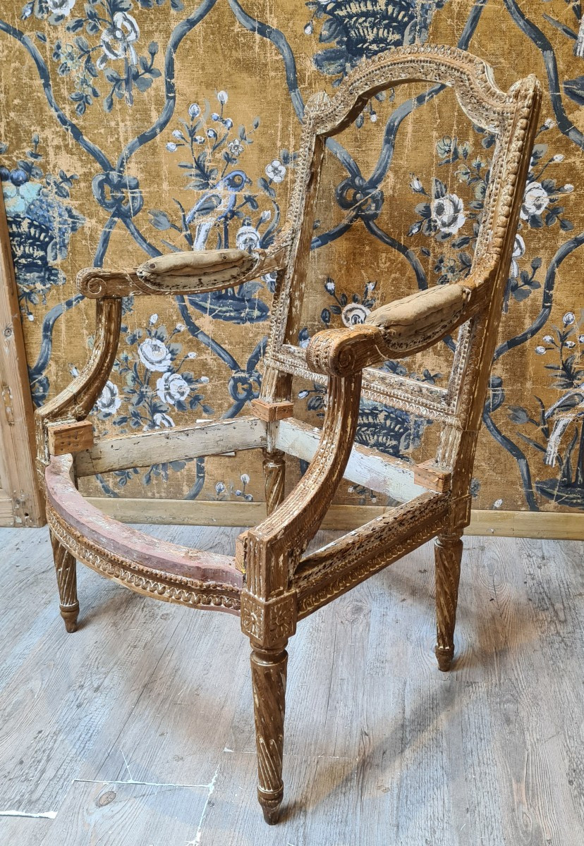 Pair Of Louis XVI Style Armchairs -photo-3