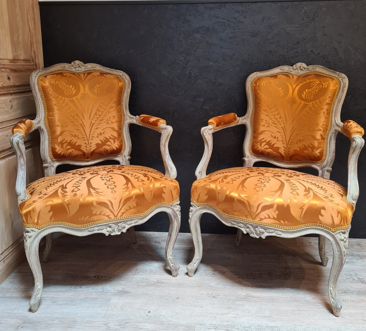 Pair Of Louis XV Period Cabriolet Armchairs 
