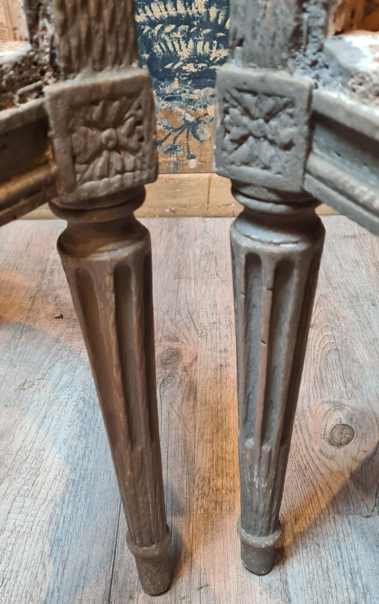 Pair Of Louis XVI Period Cabriolets Stamped By Dupain -photo-2