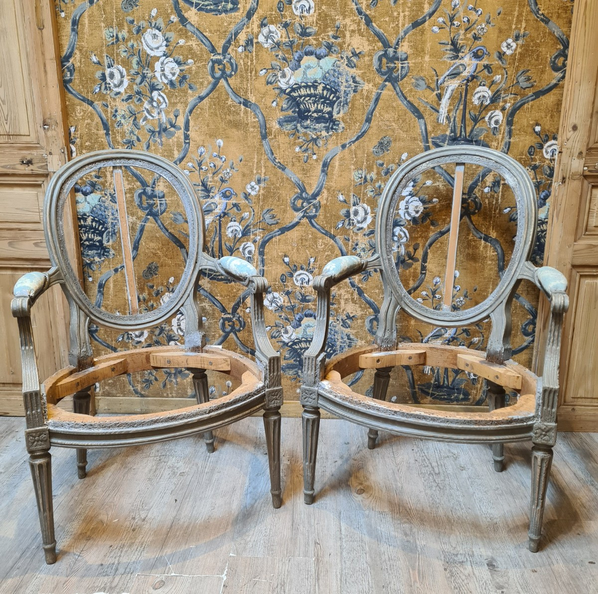 Pair Of Louis XVI Period Cabriolets Stamped By Dupain 