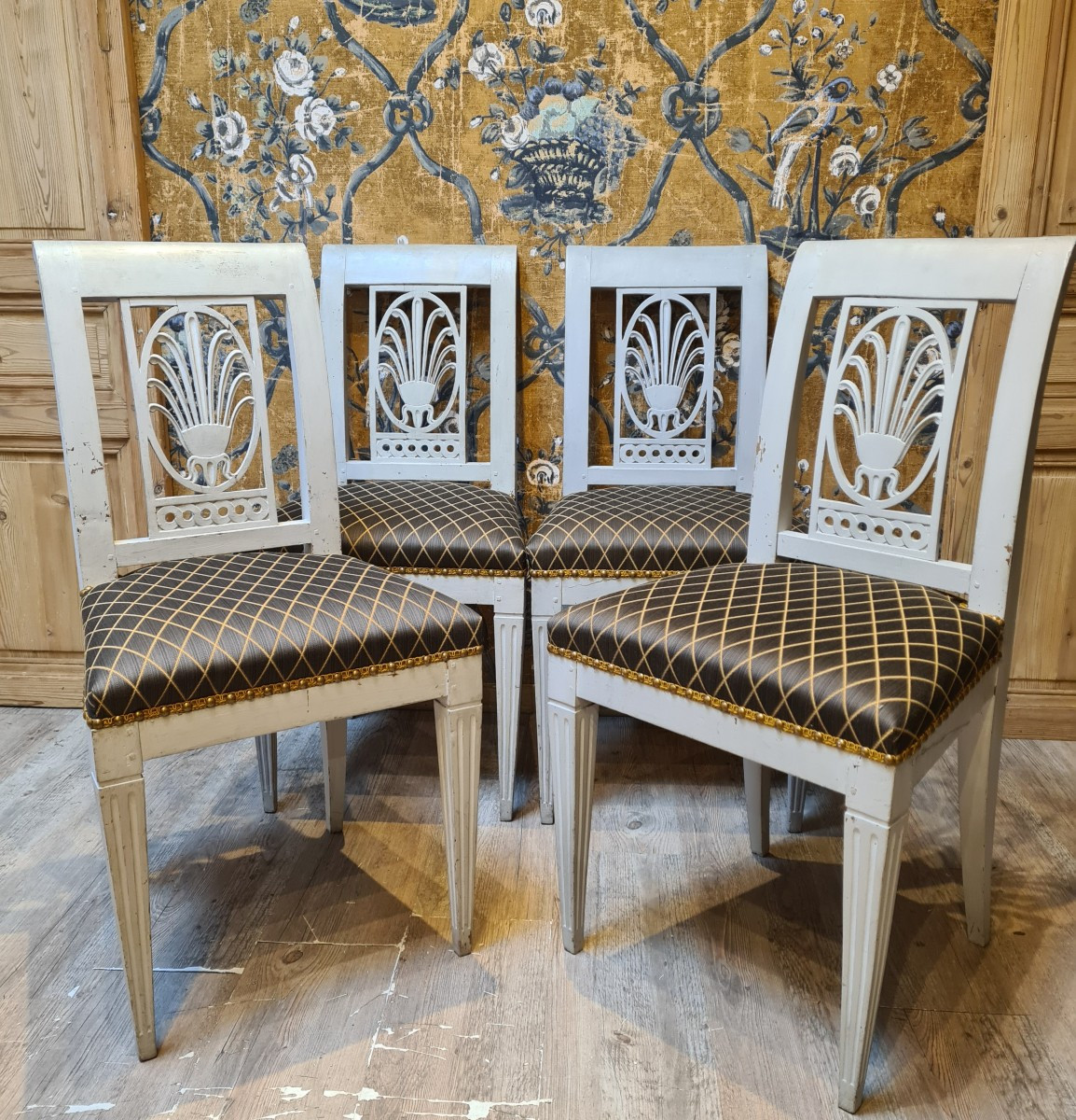 Set Of Four Directoire Period Chairs 