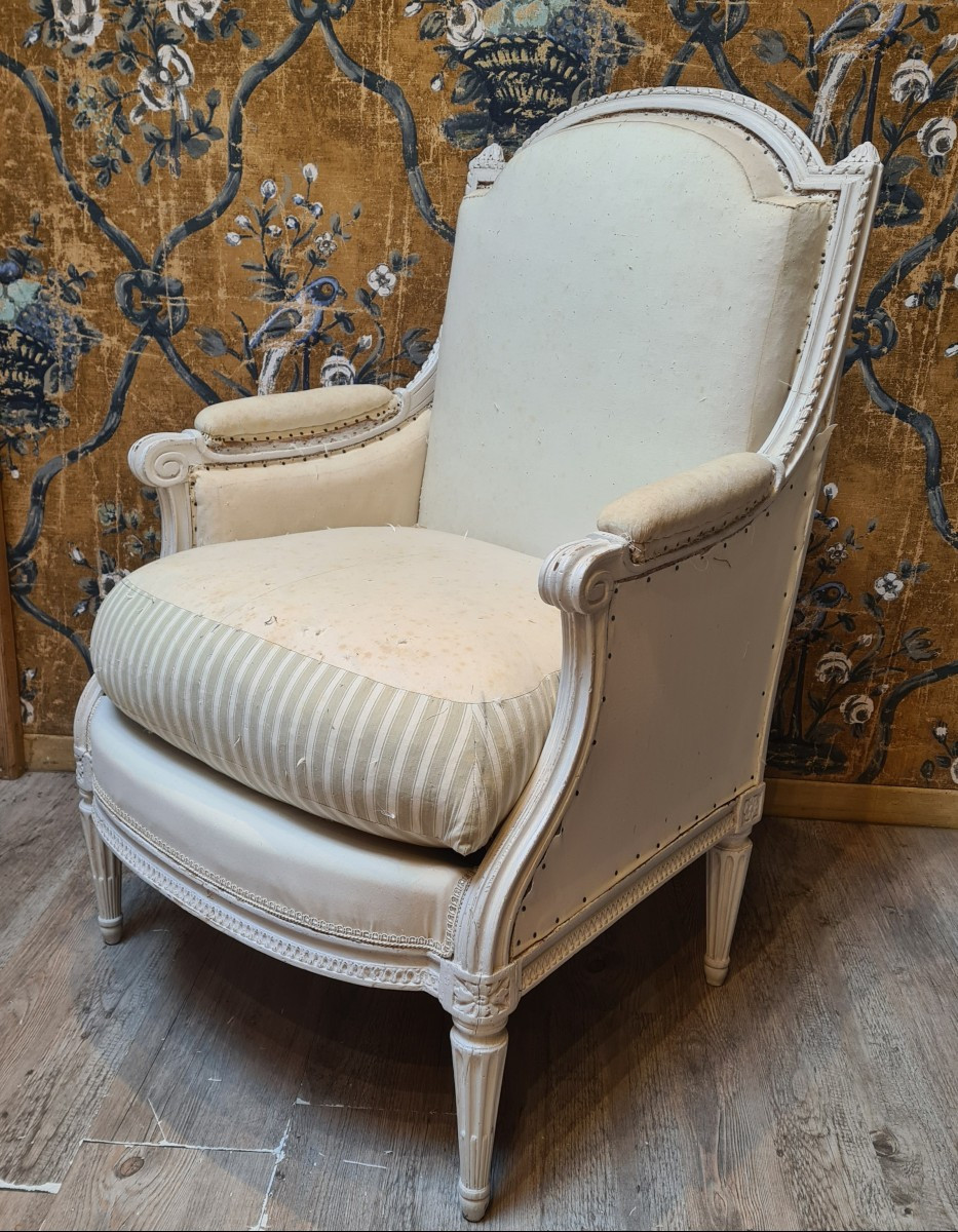 Bergère d'époque Louis XVI estampillée de Claude I Sené 